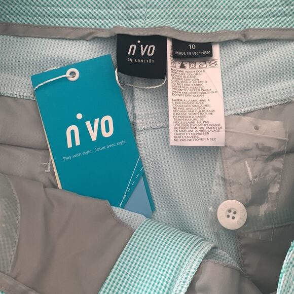 Nvo womens 10 blue plaid seersucker golf shorts gorp out hiking new - Picture 3 of 7